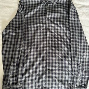 Blue and Gray Checkered Banana Republic Flannel